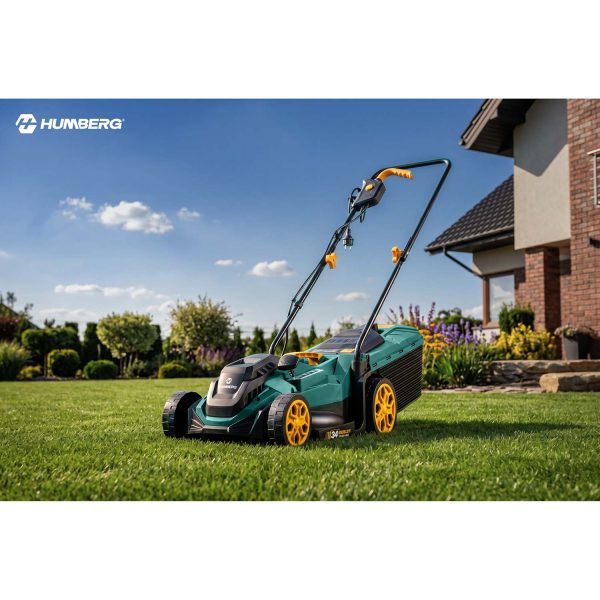Lengva ir galinga elektrinė vejapjovė su reguliuojamu galingumu 1400 W, 34 cm, Humberg HM-612