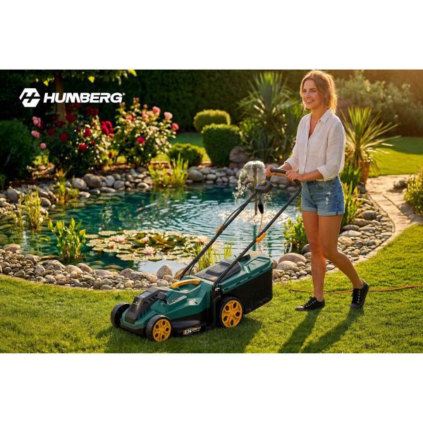 Lengva ir galinga elektrinė vejapjovė su reguliuojamu galingumu 1400 W, 34 cm, Humberg HM-612
