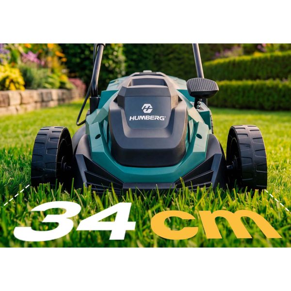 Lengva ir galinga elektrinė vejapjovė su reguliuojamu galingumu 1400 W, 34 cm, Humberg HM-612