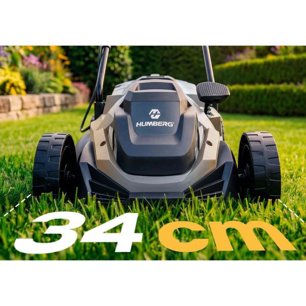 Lengva ir galinga elektrinė vejapjovė su reguliuojamu galingumu 1400 W, 34 cm, Humberg HM-612