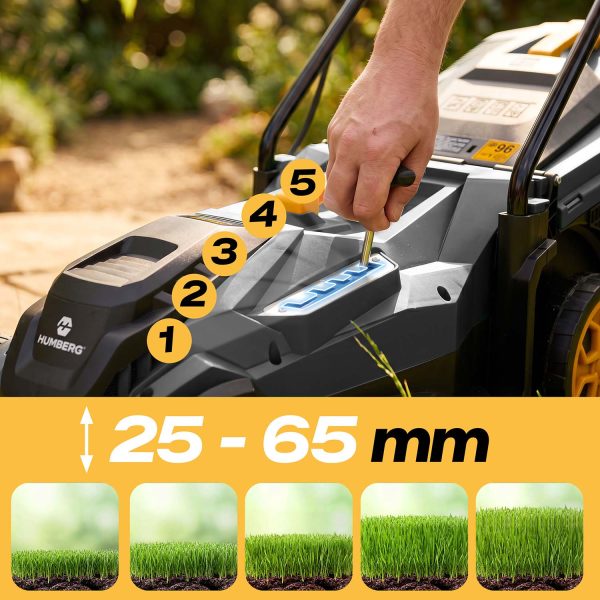 Lengva ir galinga elektrinė vejapjovė su reguliuojamu galingumu 1400 W, 34 cm, Humberg HM-612