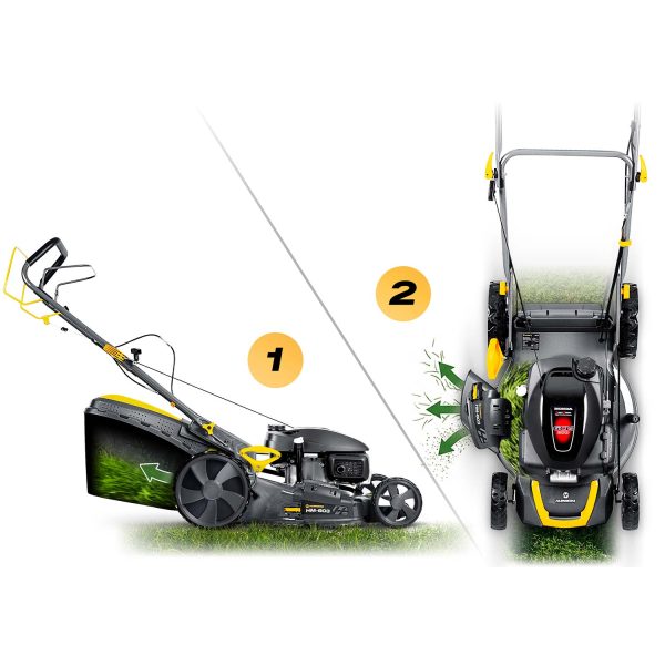 Benzininė vejapjovė su savaeige pavara, 51 cm, 70 l, „Honda 202cc“, 5,7 AG + „Humberg HM-603“ alyva