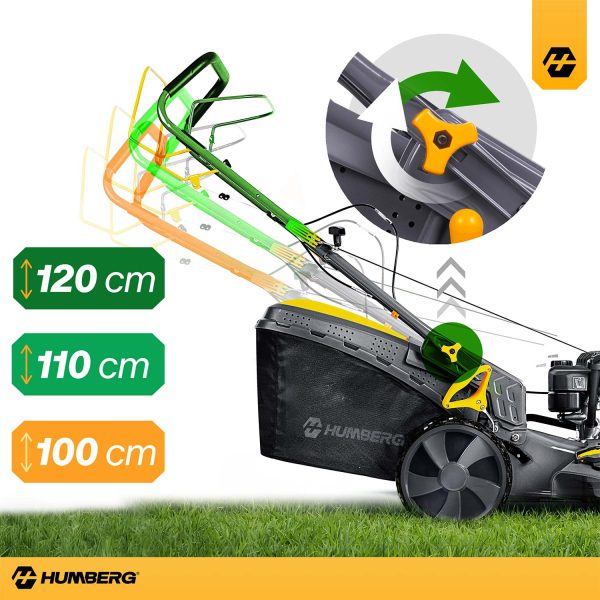 Benzininė vejapjovė su savaeige pavara, 51 cm, 70 l, „Honda 202cc“, 5,7 AG + „Humberg HM-603“ alyva