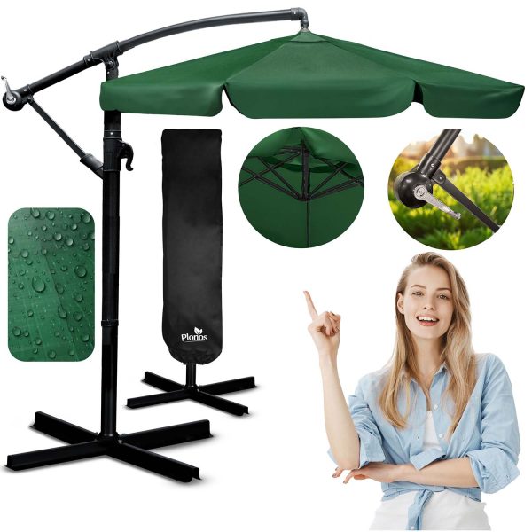 Parasol ogrodowy składany 6 segmentowy 350 cm z pokrowcem Plonos PL-880 Sulankstomas sodo skėtis, 6 dalių, 350 cm, su uždanga, „Plonos PL-880“