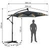 Sulankstomas sodo skėtis, 6 dalių, 350 cm, su dangčiu ir šviesomis, „Plonos PL-882“