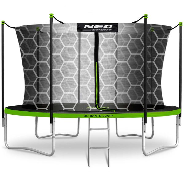 Trampolina ogrodowa 12ft/374cm z siatką wewnętrzną i drabinką Neo-Sport 12 pėdų / 374 cm sodo batutas su vidiniu tinklu ir kopėčiomis „Neo-Sport“
