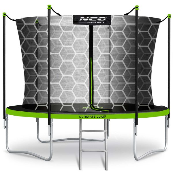 8 pėdų / 252 cm sodo batutas su vidiniu tinklu ir kopėčiomis „Neo-Sport“
