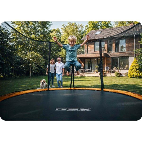 8 pėdų / 252 cm profiliuotas sodo batutas su vidiniu tinklu „Neo-Sport“