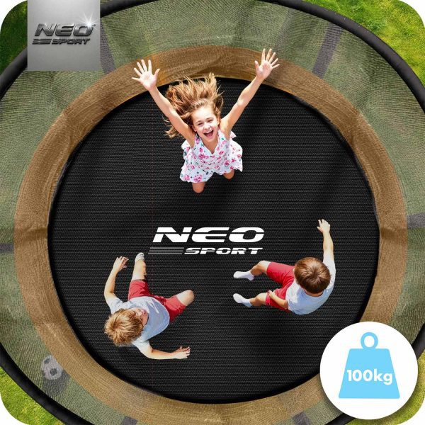 8 pėdų / 252 cm profiliuotas sodo batutas su vidiniu tinklu „Neo-Sport“