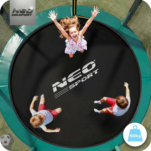 8 pėdų / 252 cm profiliuotas sodo batutas su vidiniu tinklu „Neo-Sport“