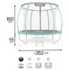 8 pėdų / 252 cm profiliuotas sodo batutas su vidiniu tinklu „Neo-Sport“